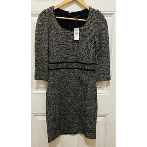 Ann Taylor Womens Dress Black Gray Tweed Career Office Workwear Dress‎